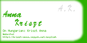 anna kriszt business card